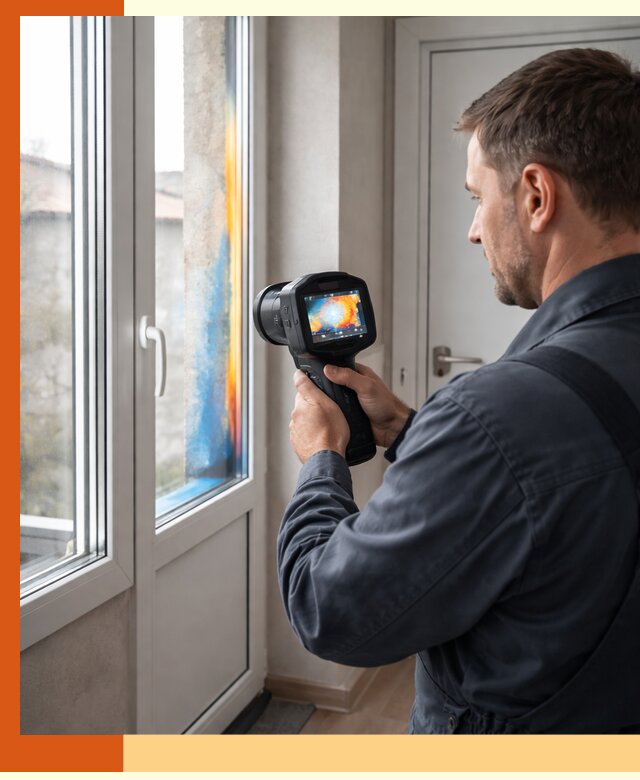 Тепловизионное обследование окон и дверей в Пушкине