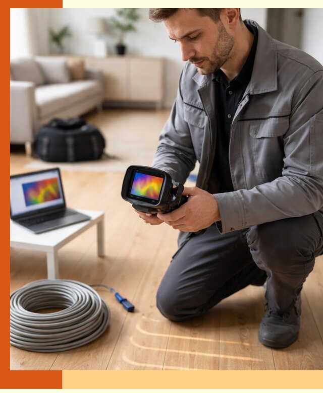 Тепловизионное обследование тёплого пола в Пушкине для точной диагностики