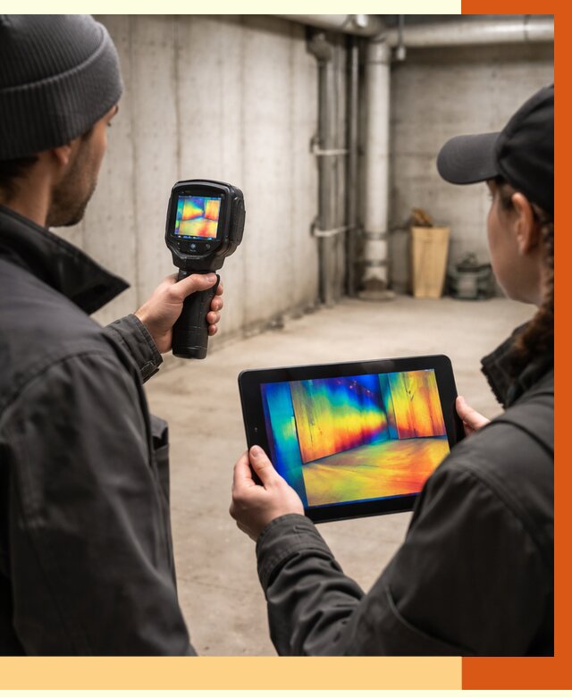 Тепловизионное обследование подвала в Пушкине от 4868 руб. — проверка гидроизоляции | ТепломастерПшн