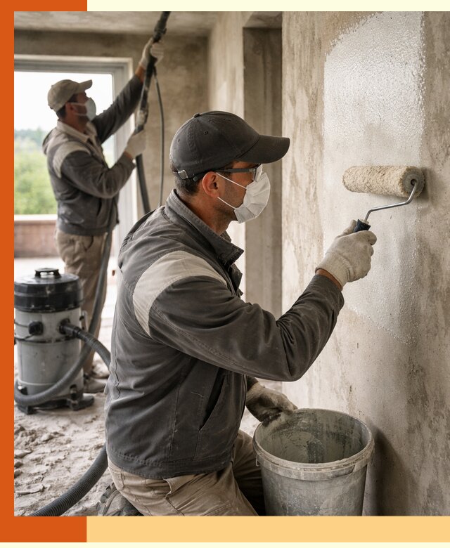 Подготовка поверхности под напыление утеплителя в Пушкине