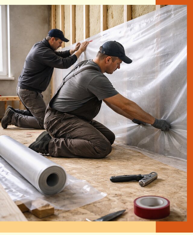 Монтаж пароизоляции в Пушкине от 2704 руб. — установка и укладка под ключ | ТепломастерПшн