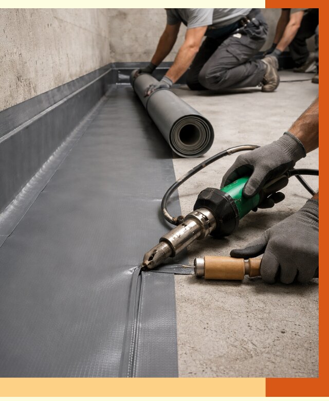 Монтаж гидроизоляционной мембраны в Пушкине от 1076 руб/м2 | ТепломастерПшн