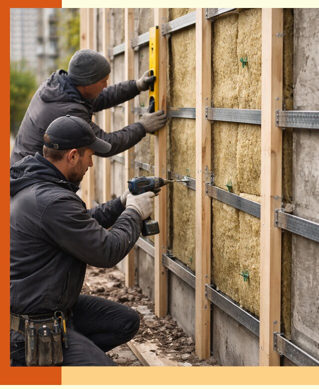 Монтаж обрешетки под утепление зданий и квартир в Пушкине