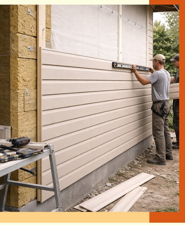 Монтаж сайдинга после утепления в Пушкине от 2001 руб. — обшивка и облицовка | ТепломастерПшн