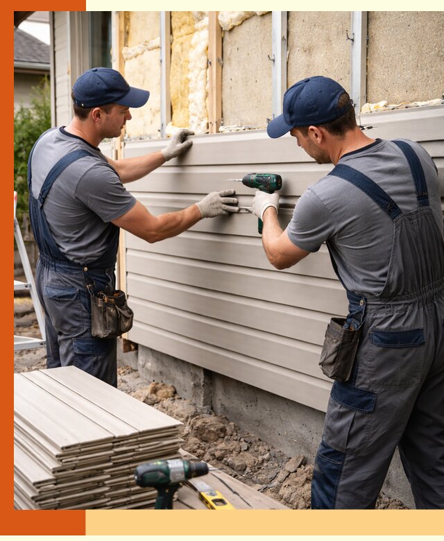 Монтаж сайдинга после утепления в Пушкине качественно и надежно